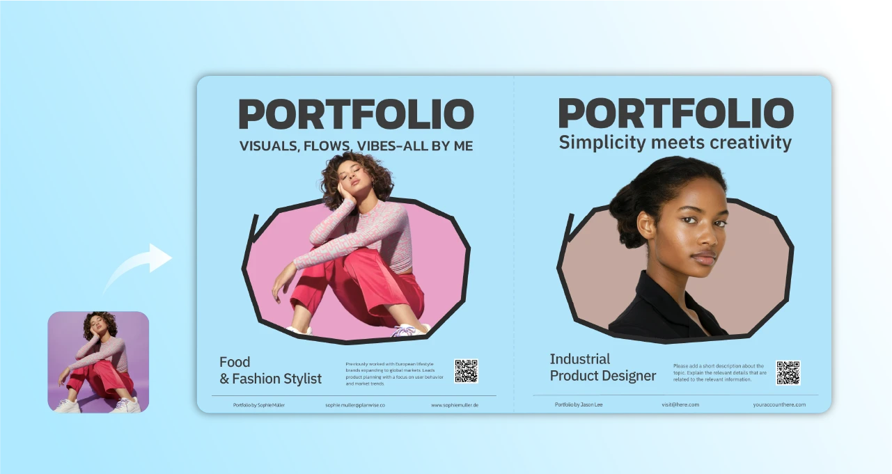 Portfolio created using the AI Background Remover