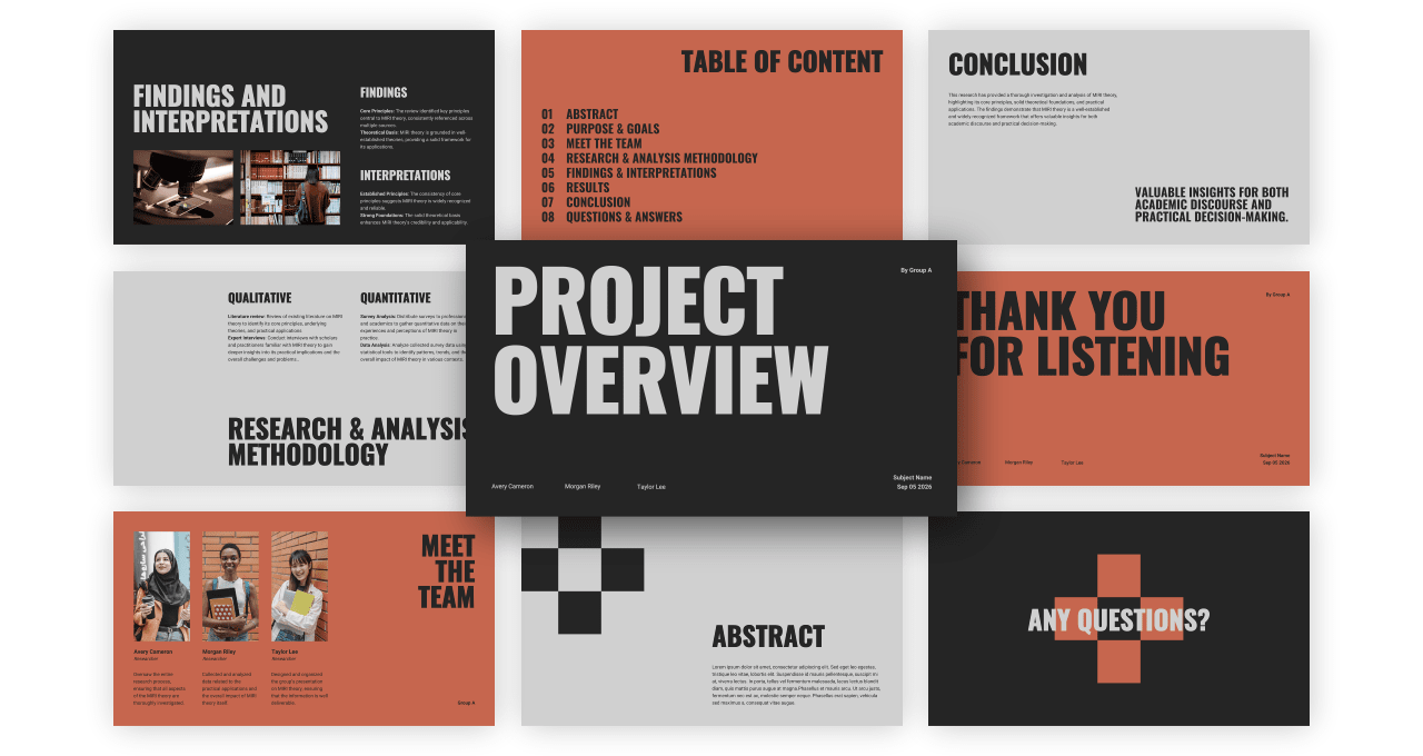 Project proposal presentation created using the AI Presentation feature