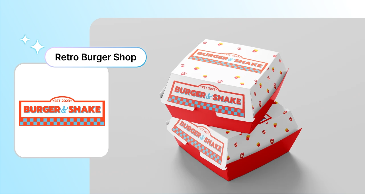 Hamburger shop logo created using the AI Logo Maker feature