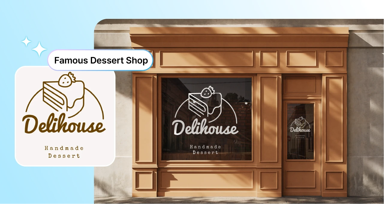 Dessert cafe logo created using the AI Logo Maker feature