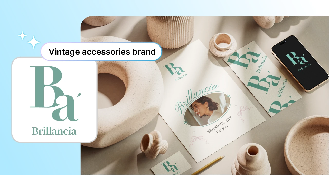 Brand kit introduction page created using the AI Logo Maker feature