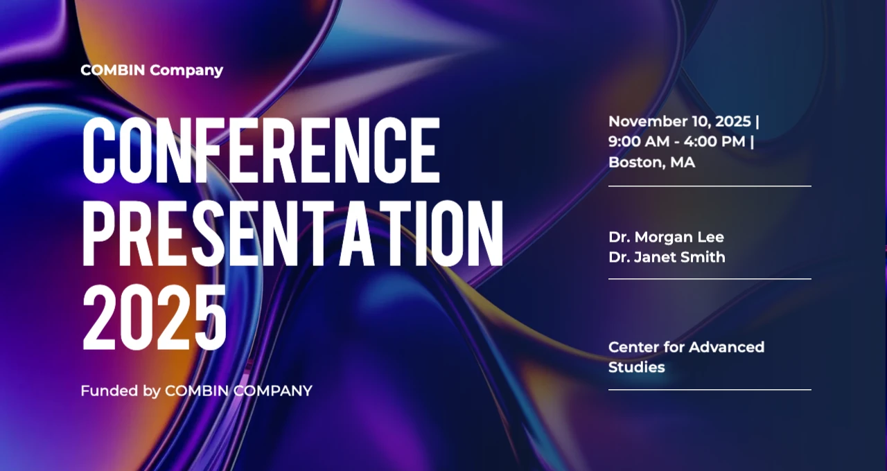 Conference promotional poster using the AI Background Generator feature