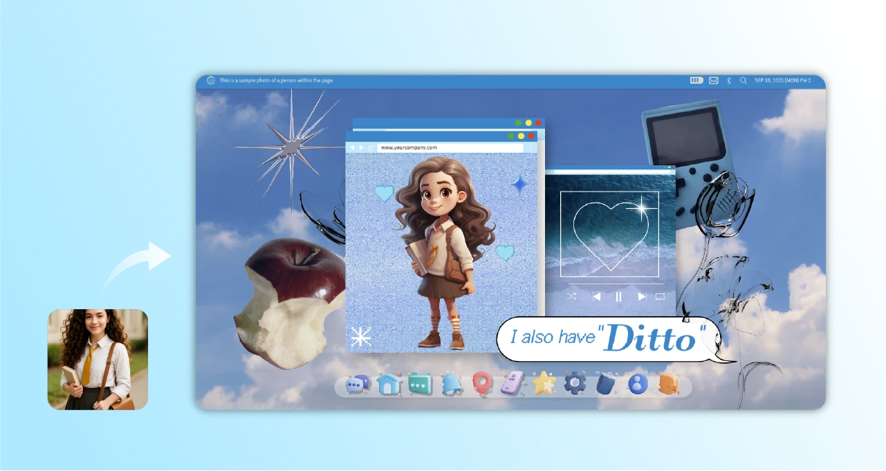 Self-introduction presentation cover 1 using the AI Photo to Anime feature