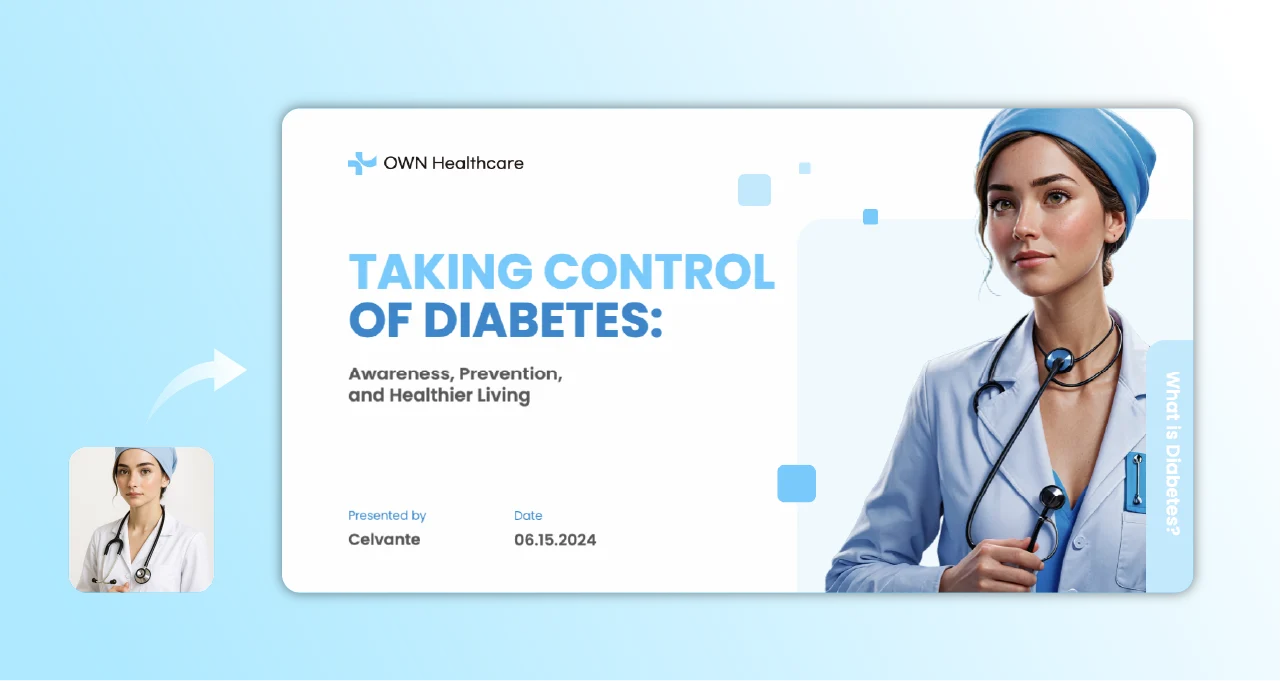 Medical Presentation cover using the AI Photo to Anime feature