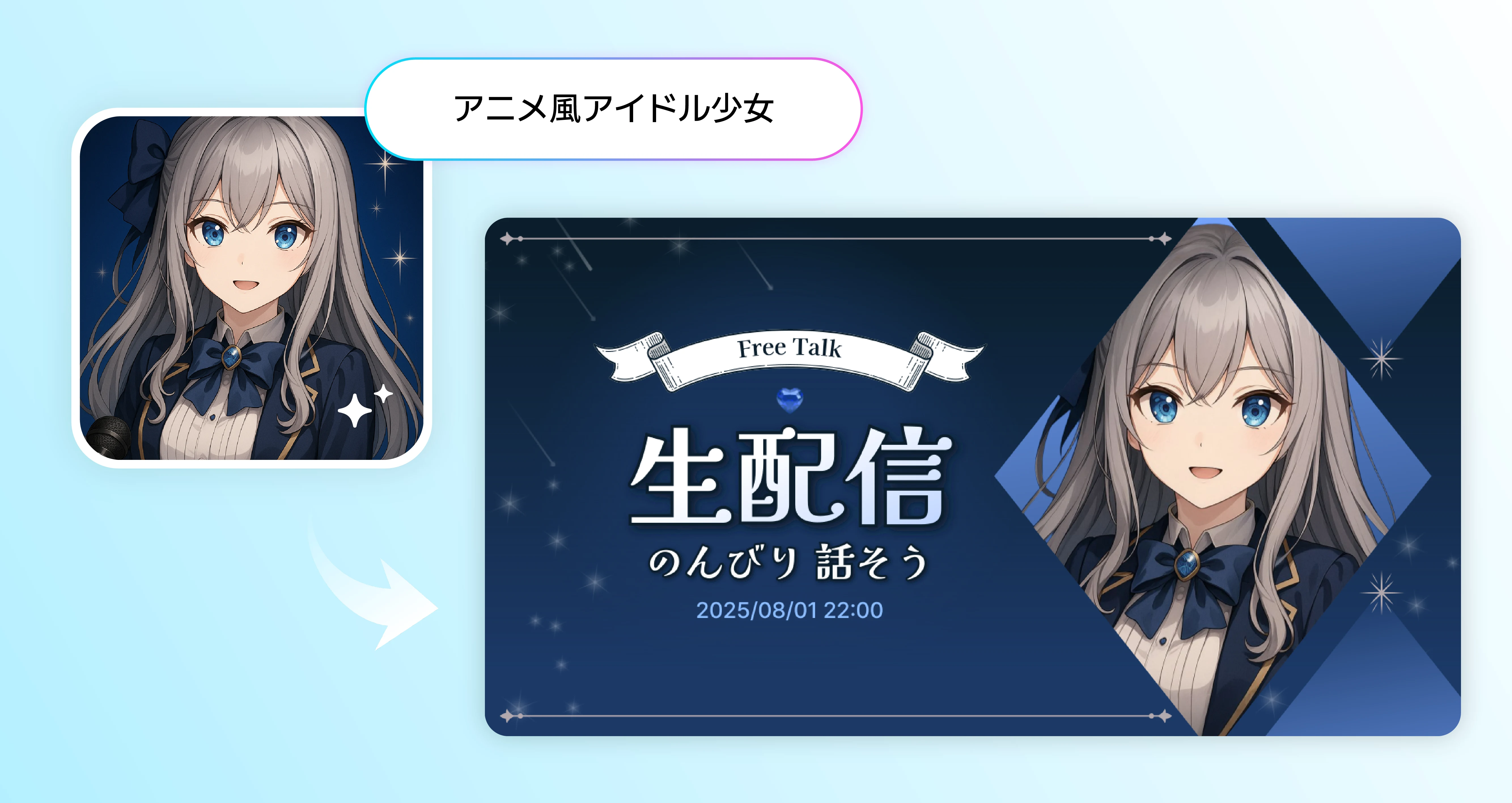 AI画像生成機能を活用して作成したストリーミング配信用サムネイル