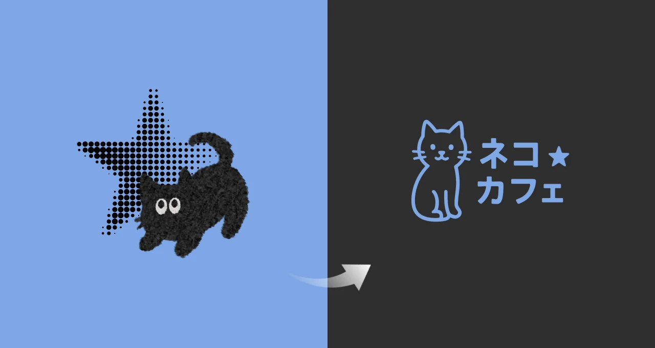 GPTロゴメーカー機能を活用して作成した猫カフェのロゴ