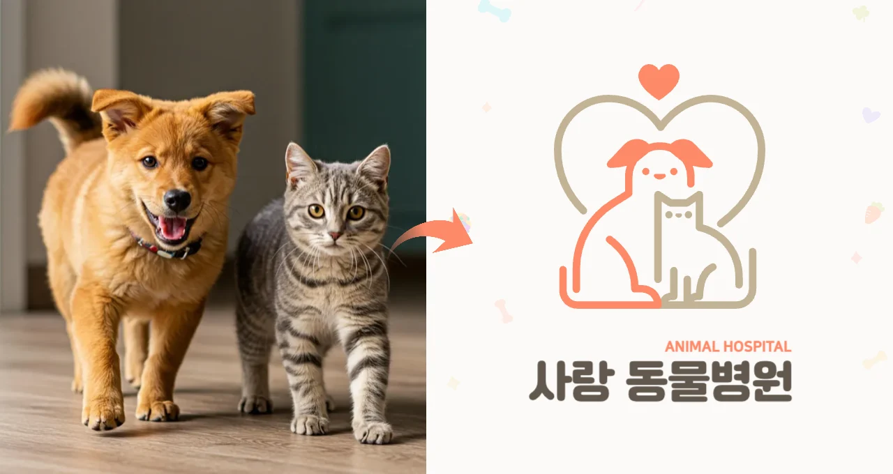GPT 로고 기능을 활용해 만든 동물병원 로고