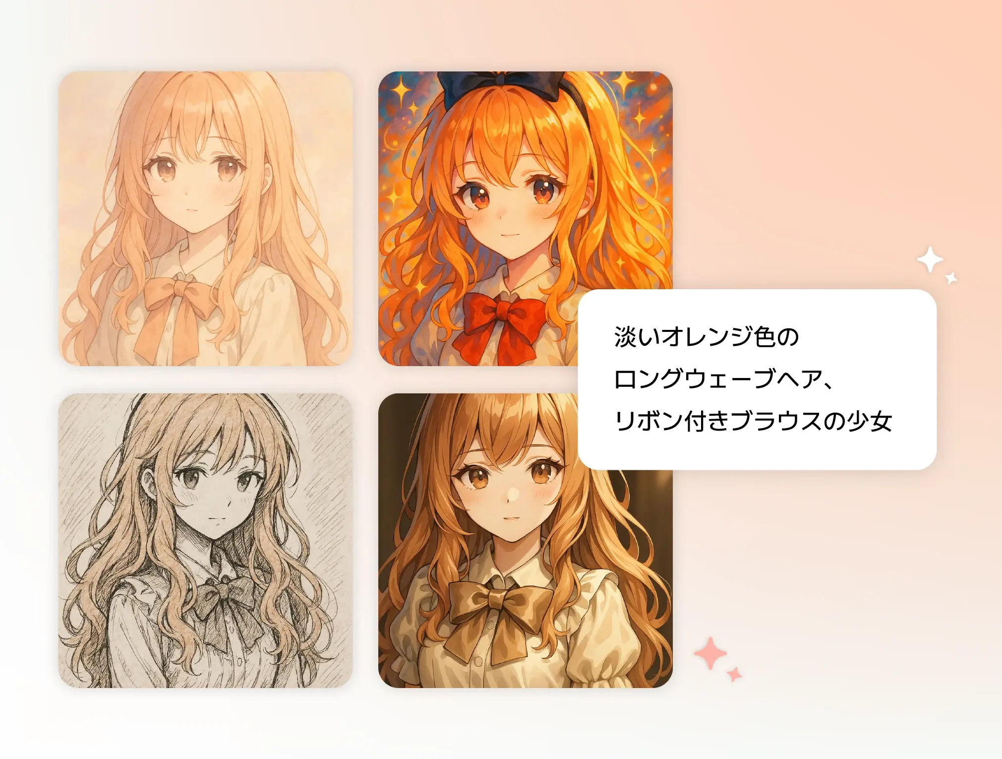 多彩なスタイルで生成されたAIアイコンの例