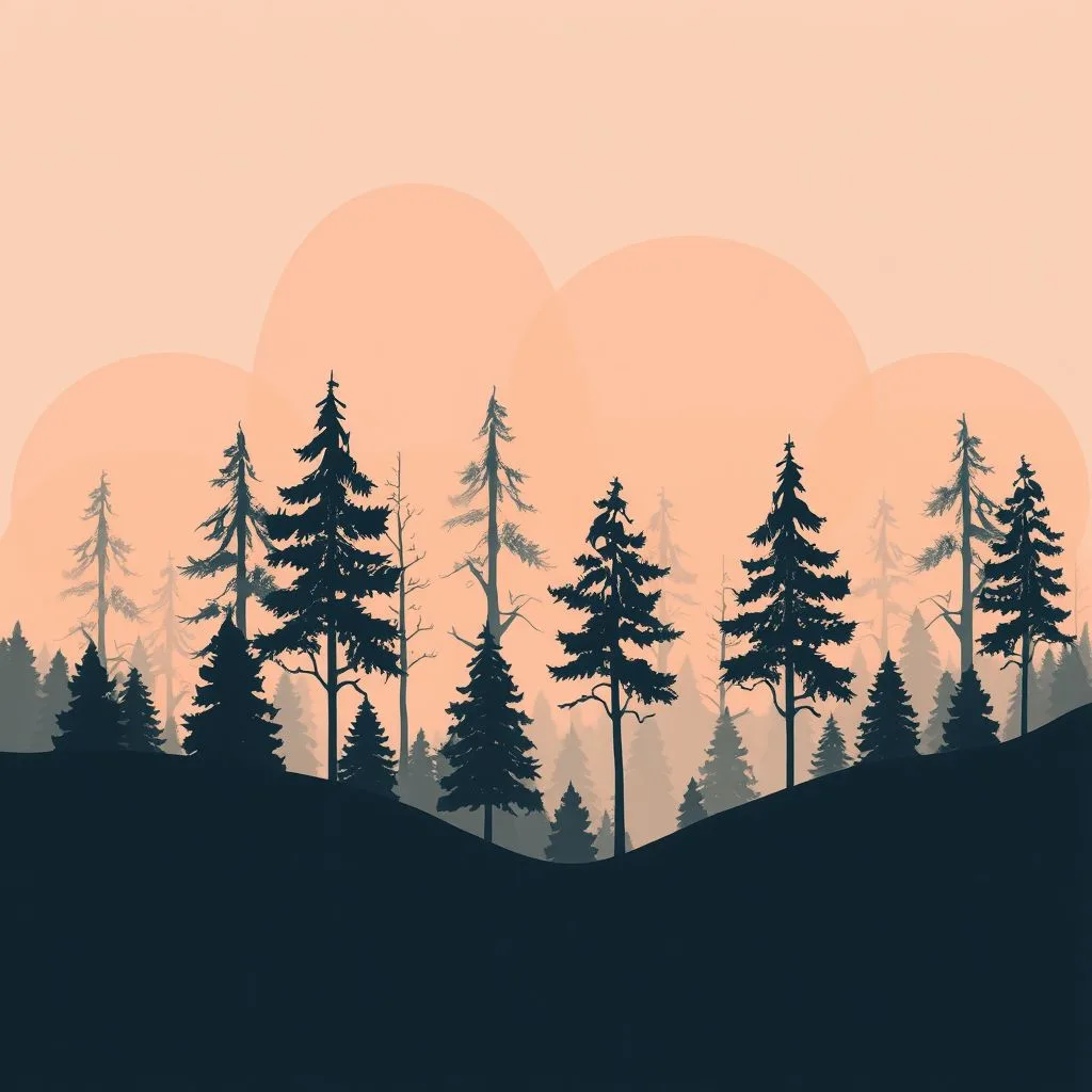 AI背景生成機能で作成したイラスト風の森の背景