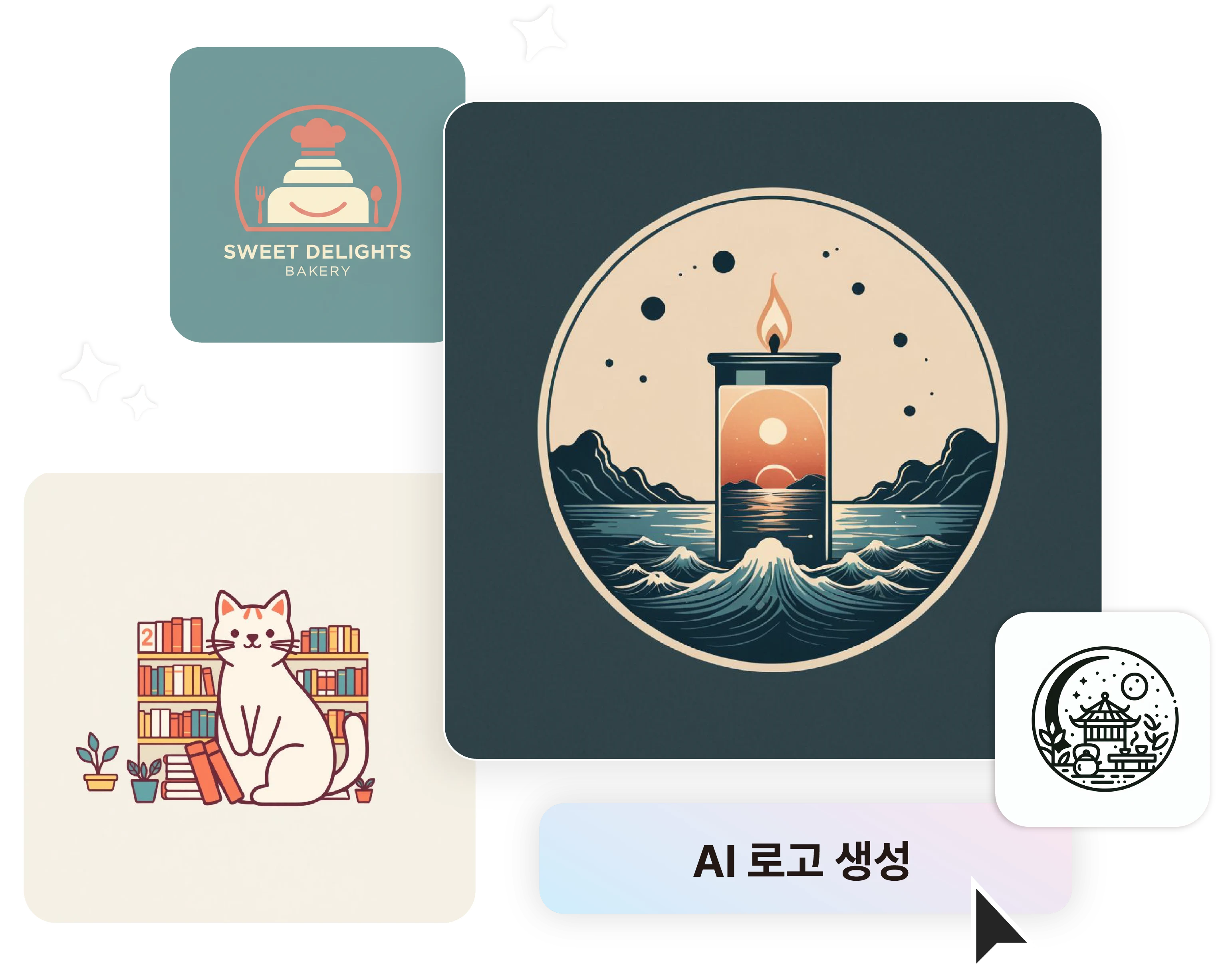 AI 로고 생성 예시 결과물 모음