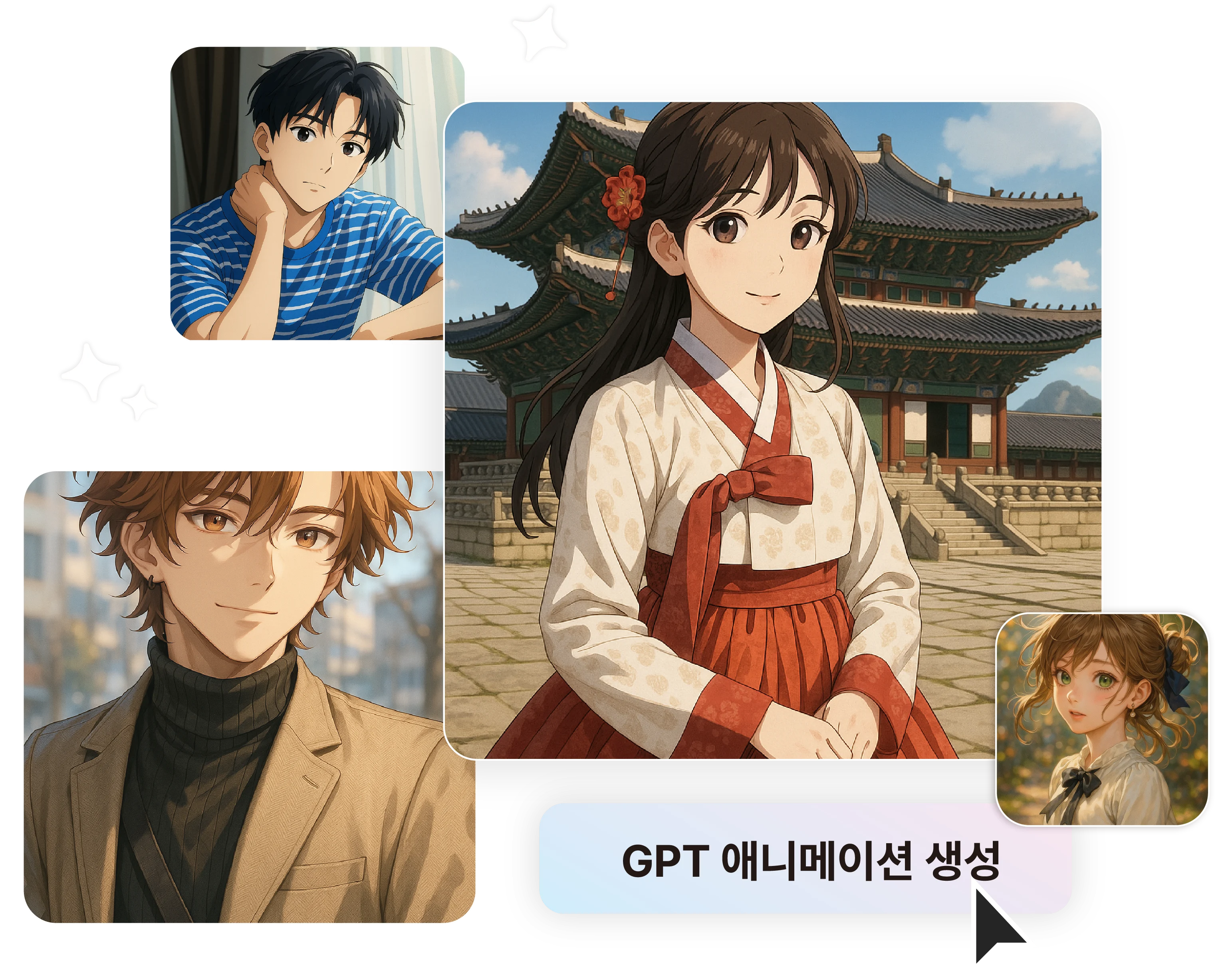 GPT 일본 애니메이션 스타일로 생성한 예시 결과물들
