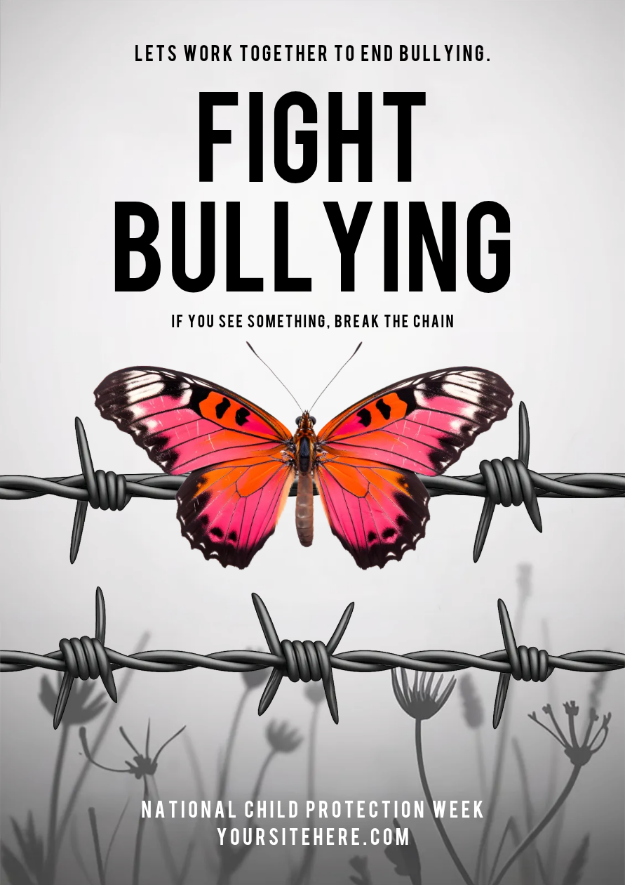 anti-bullying poster template for parents and community noticeboards