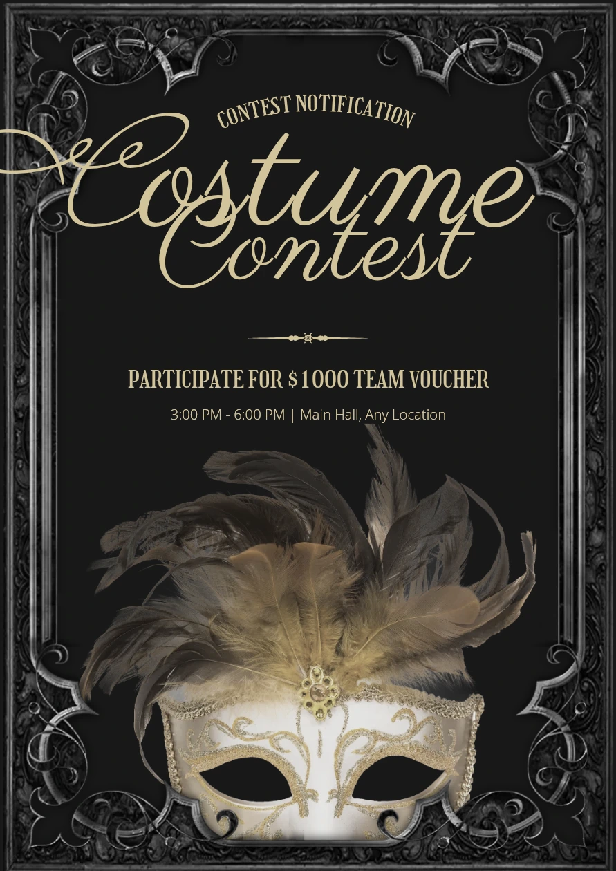 Halloween poster template for promoting a costume contest