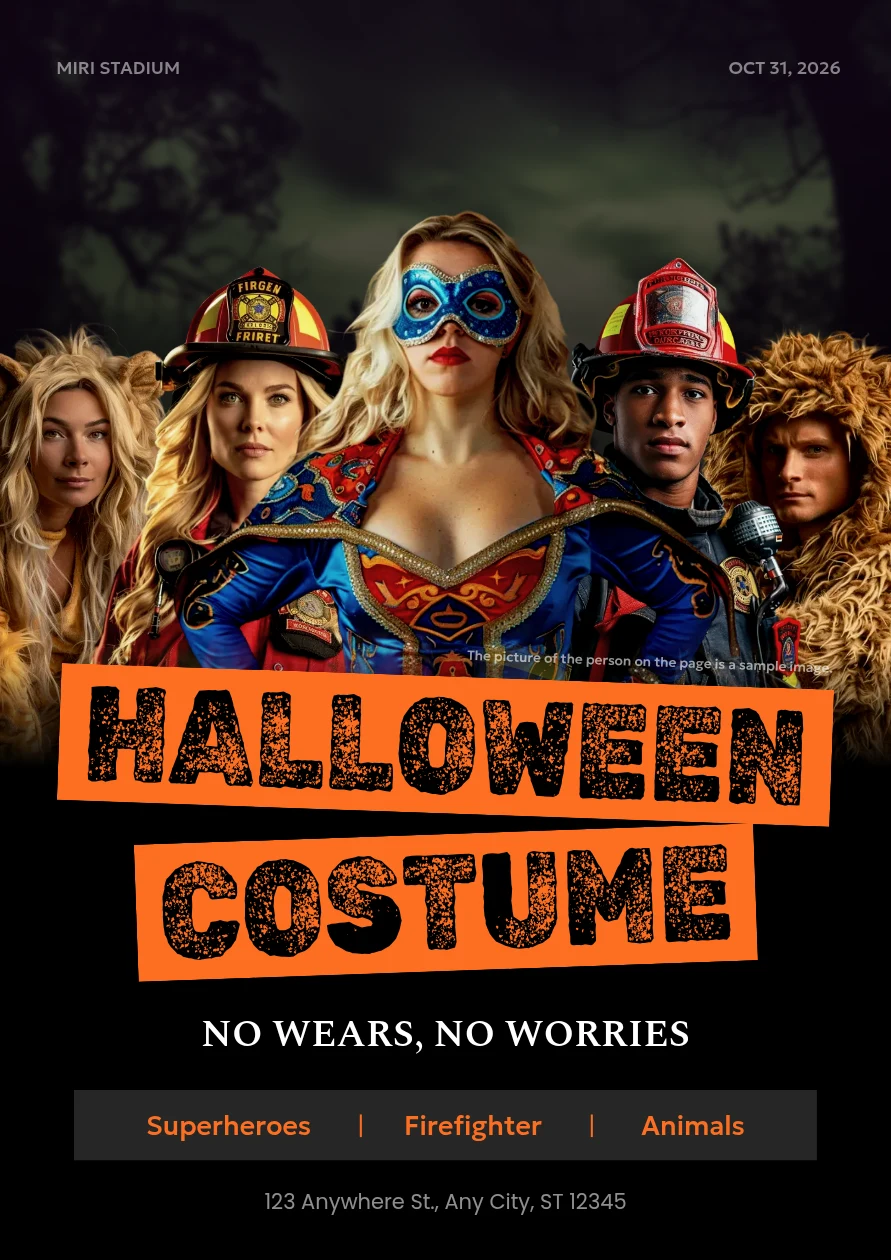 Halloween poster template to customize for a costume swap or donation drive