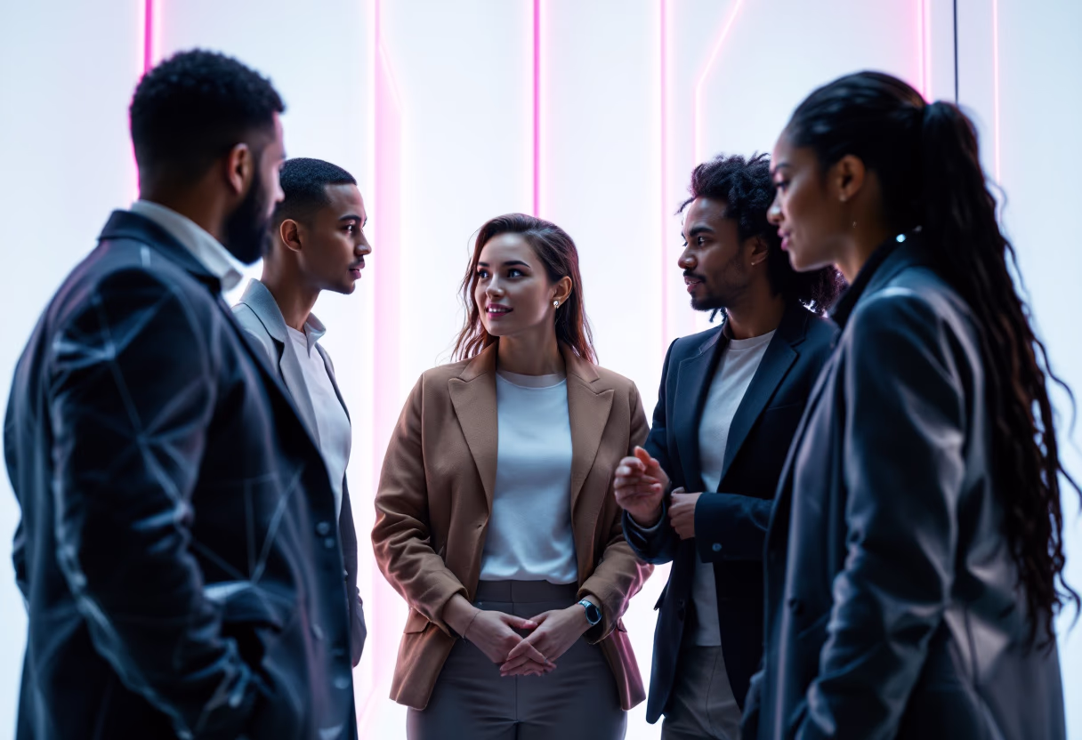 image of team discussion (for a hr tech)