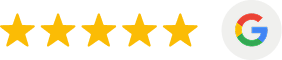 Five gold stars rating followed by the Google logo.