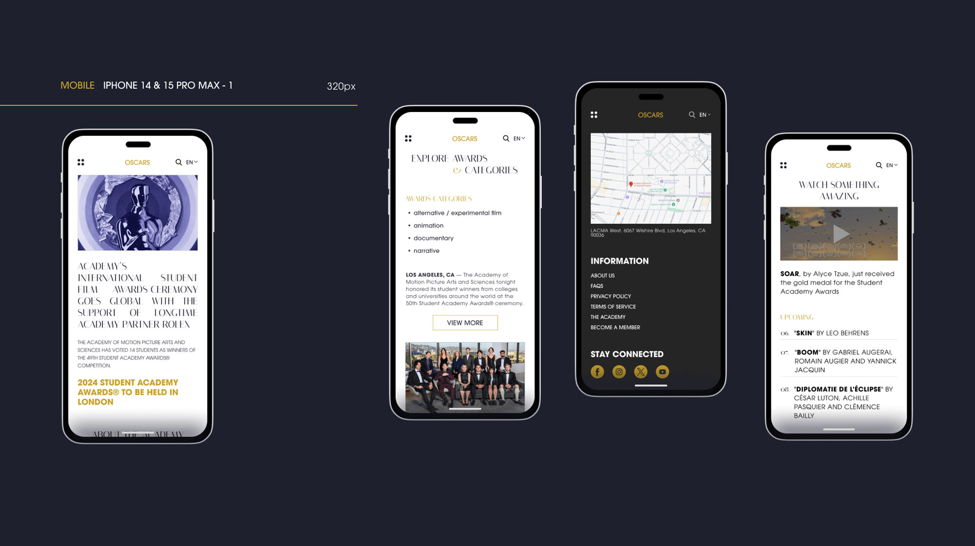 Elegant Website UI Design for Student Academy Awards