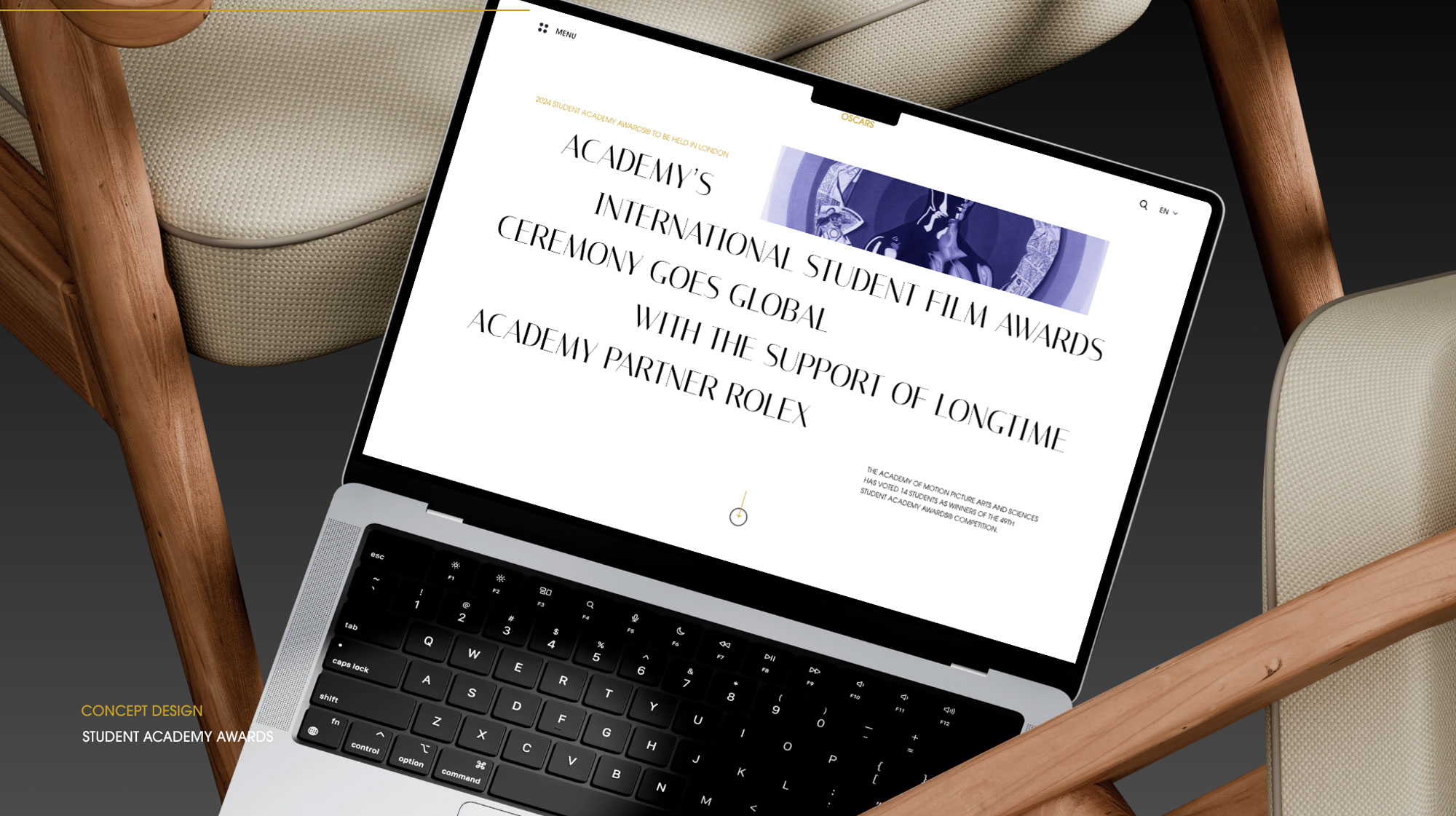 Elegant Website UI Design for Student Academy Awards
