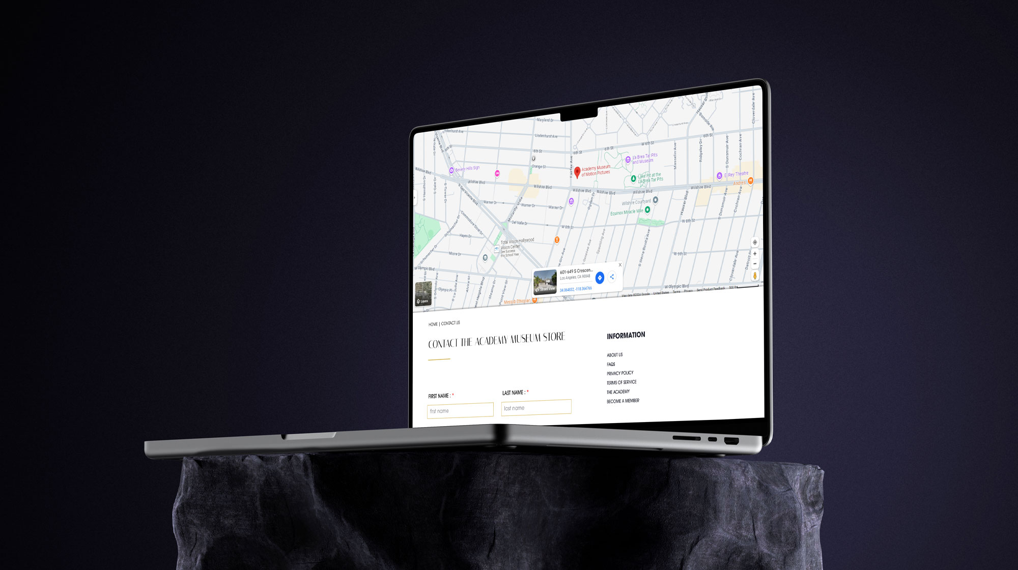 Elegant Website UI Design for Student Academy Awards