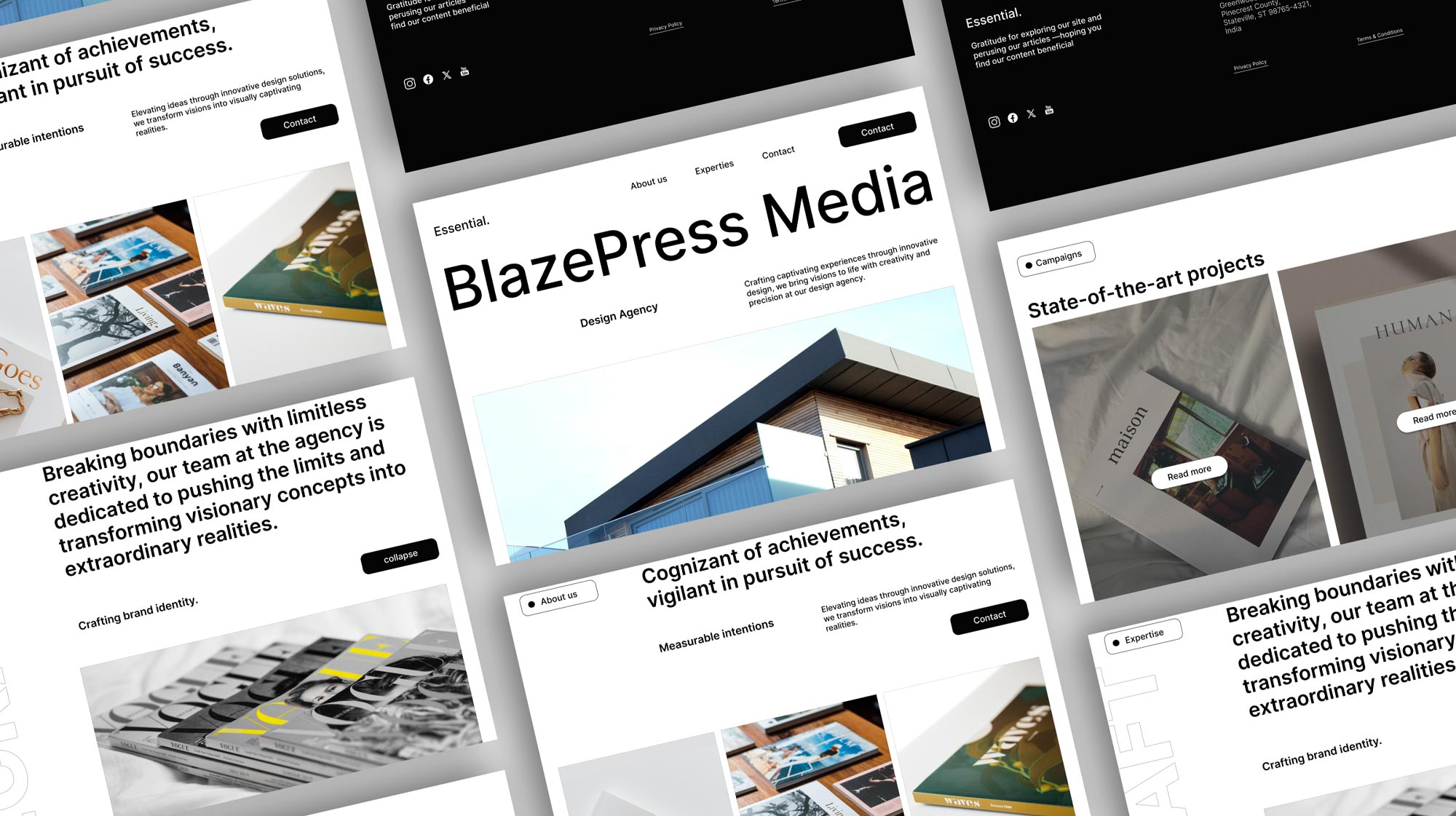 Modern UI Design for a Magazine Publishing Agency Website