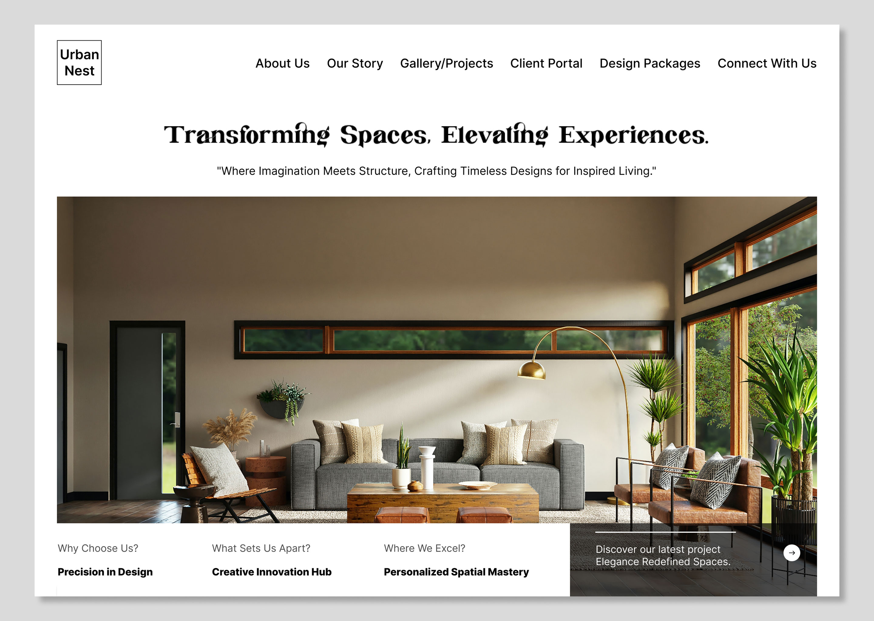 Concept UI for Interior Design Agency - UrbanNest