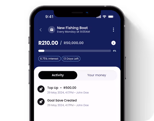 Watch your savings goal and savings club money grow