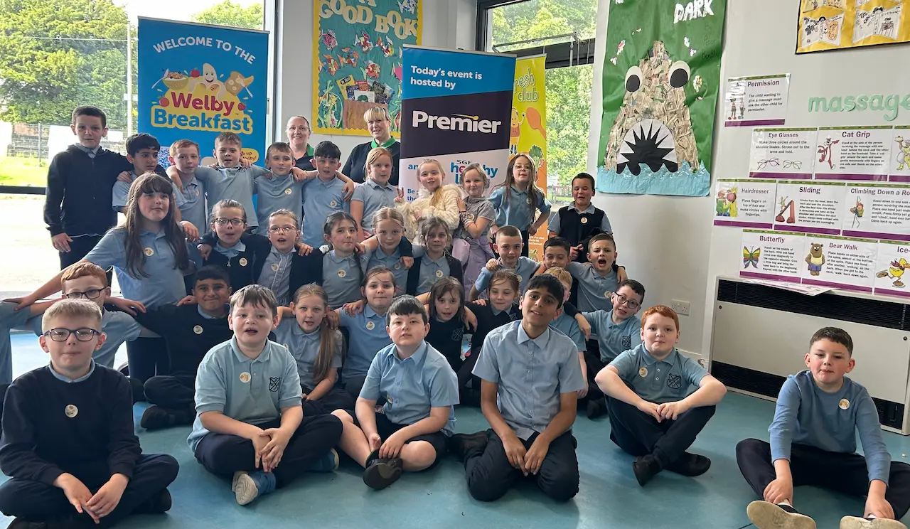 High Blantyre Primary School pupils and staff at Welby Breakfast