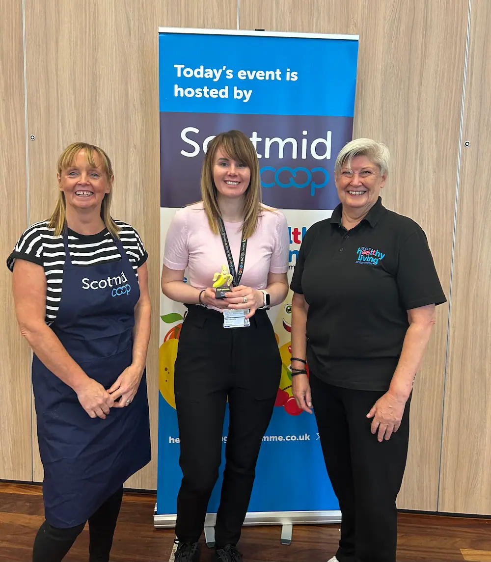 Scotmid and Healthy Living Programme team members at Logan Primary School