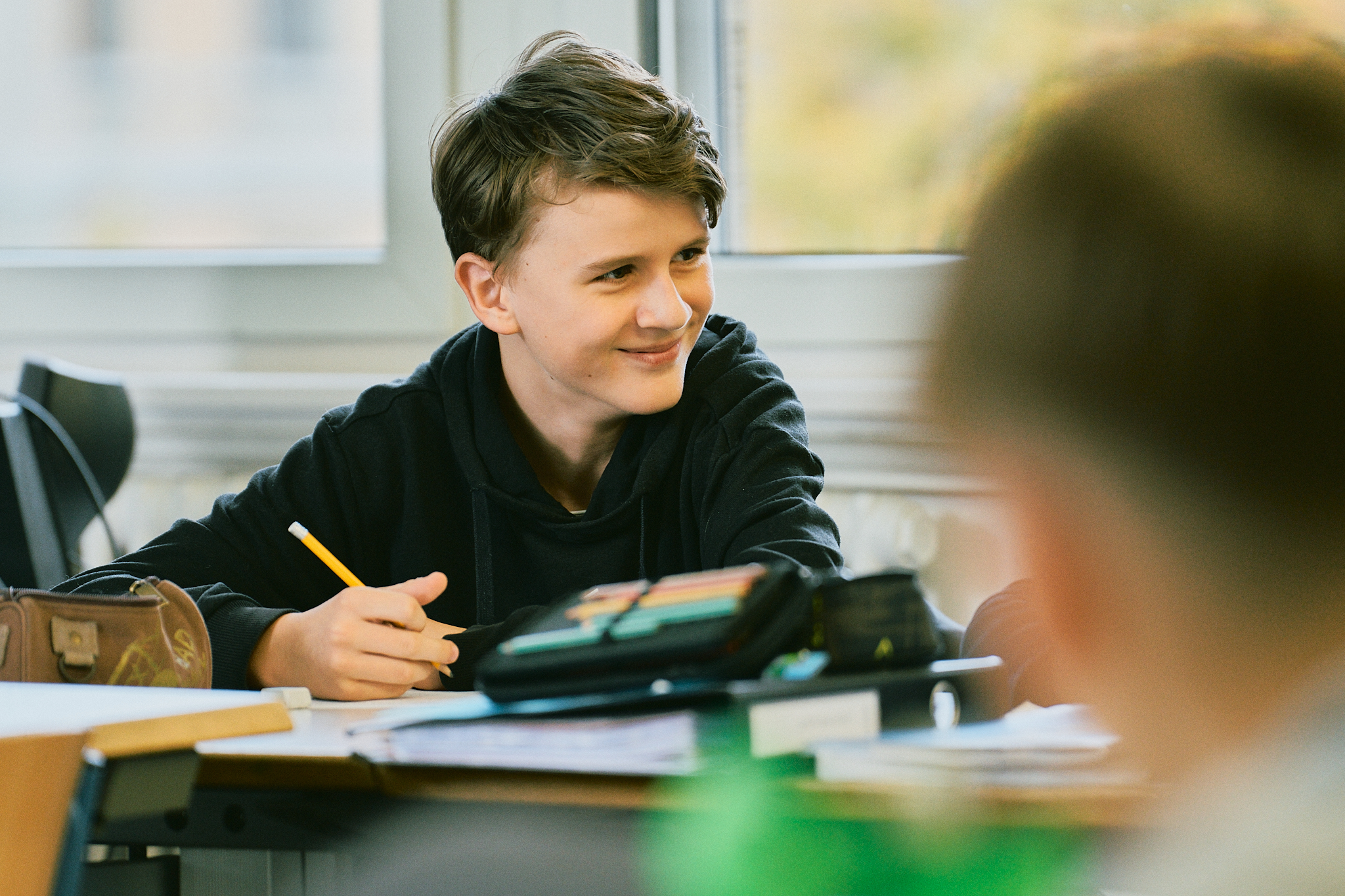 selbstsicherer Schüler