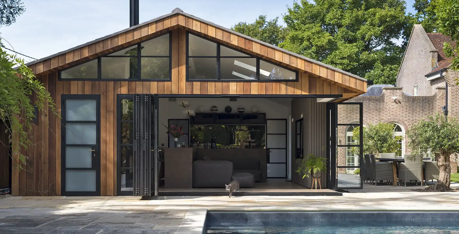 Exterior photgraph of a house with Origin aluminium windows