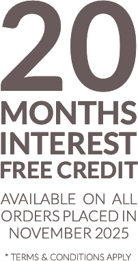 20 months interest free credit on all orders placed in November 2025