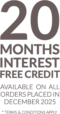 20 months interest free credit on all orders placed in December 2025
