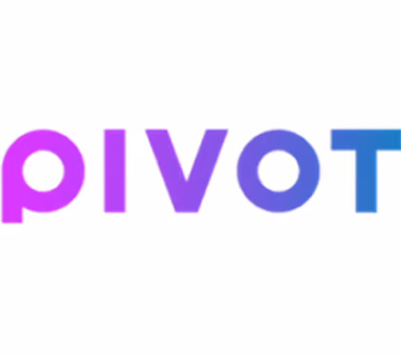 Pivot company logo with gradient text transitioning from purple to blue.