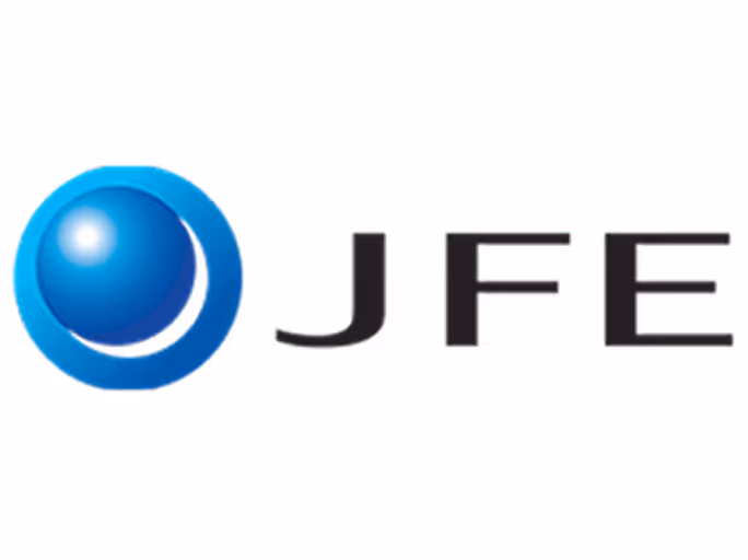 JFE company logo with stylized blue sphere next to black letters JFE.