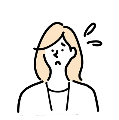 悩む女性のイラスト