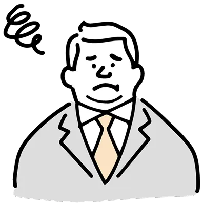 悩む男性のイラスト