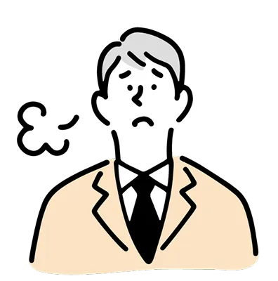 悩む男性のイラスト