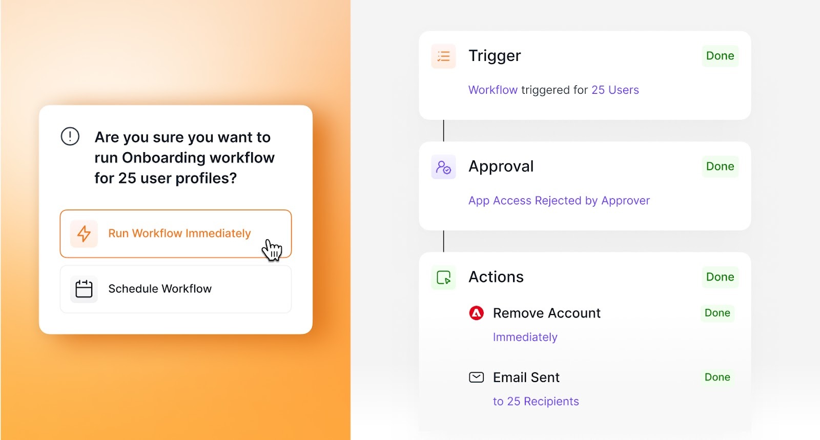 Showcases the flow of how to manually enroll someone in an onboarding workflows