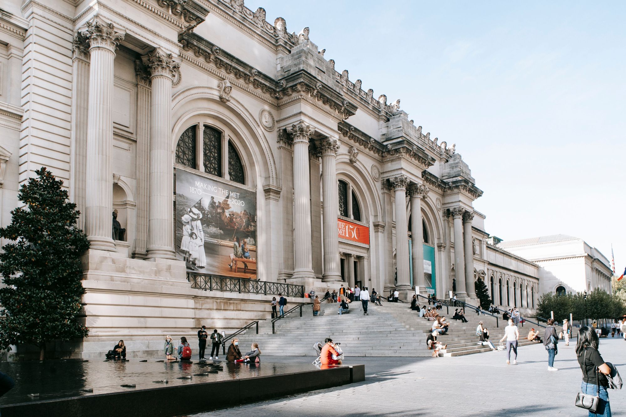Visitors on the steps of The Metropolitan Museum of Art