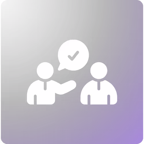 Zwei Menschen die mit einander reden und eine Beratung bekommen als Icon