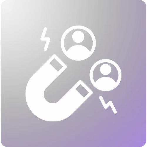 Leadgenerierungsicon um zu symbolisieren, wie ein "Leadmagnet" funktioniert