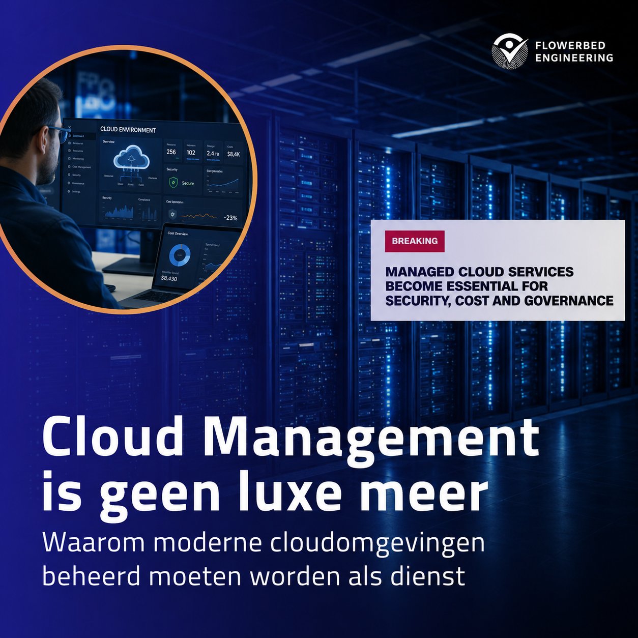 Cloud Management is geen luxe meer - server room dashboard