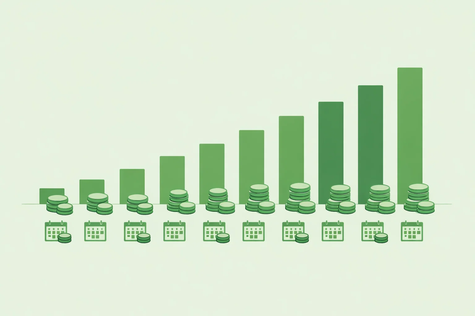 Illustration en vert Ikando montrant les échelons de bourse par mois 2026-2027