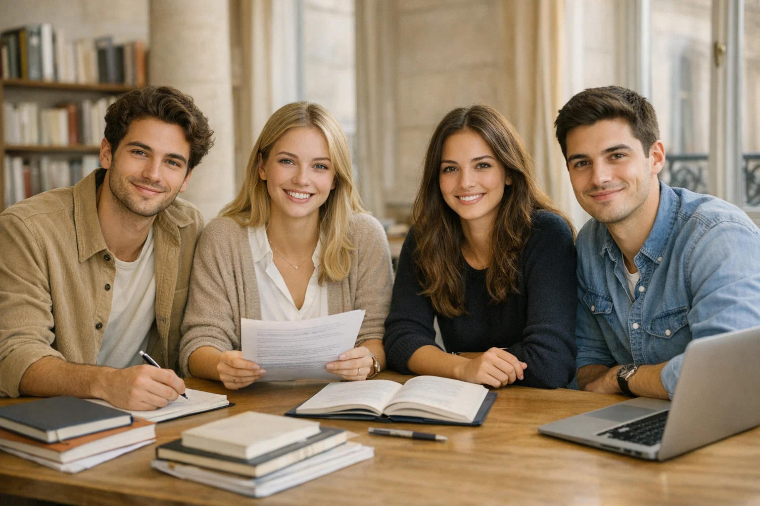Étudiants analysant la durée d’un stage rémunéré dans un environnement scolaire