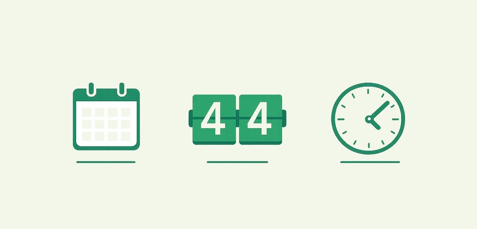 Illustration pédagogique en vert Ikando sur le seuil de durée d’un stage rémunéré (2 mois, 44 jours, 309 heures)
