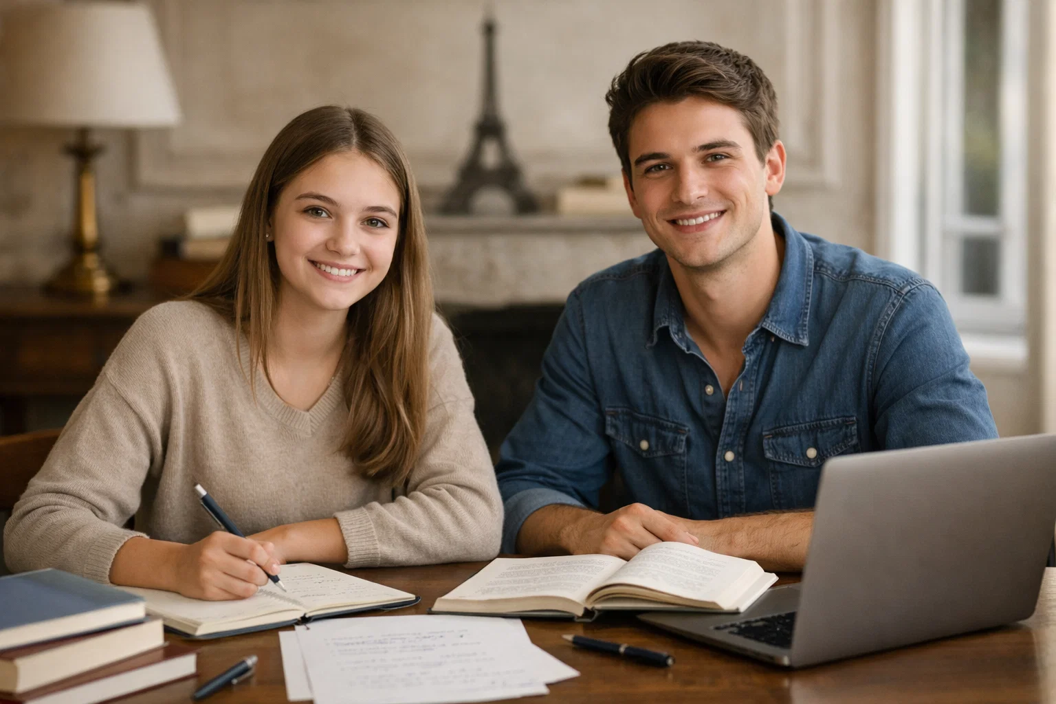 élève apprenant la règle de grammaire tout tes ou tous tes avec un tuteur