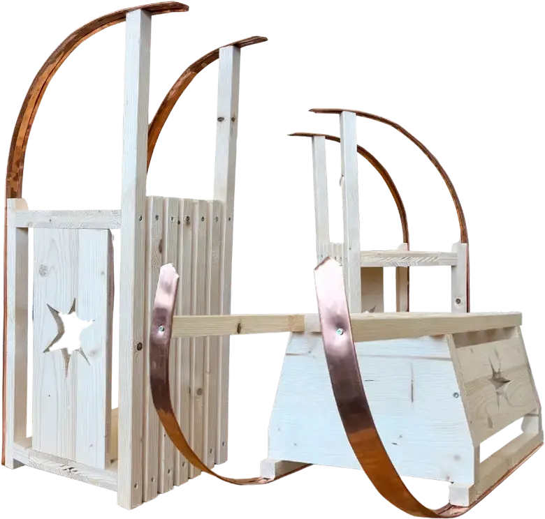 Dekoschlitten, die an der Ladiesnight im Vögeli Holzbau als Workshop gebaut werden