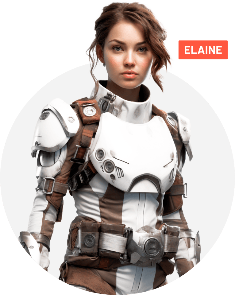 Elaine Character BG Circe - Player X Webflow Template