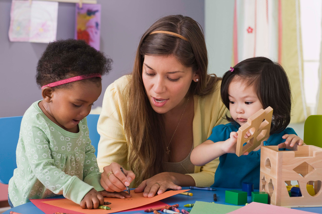 Babies being Taught Image