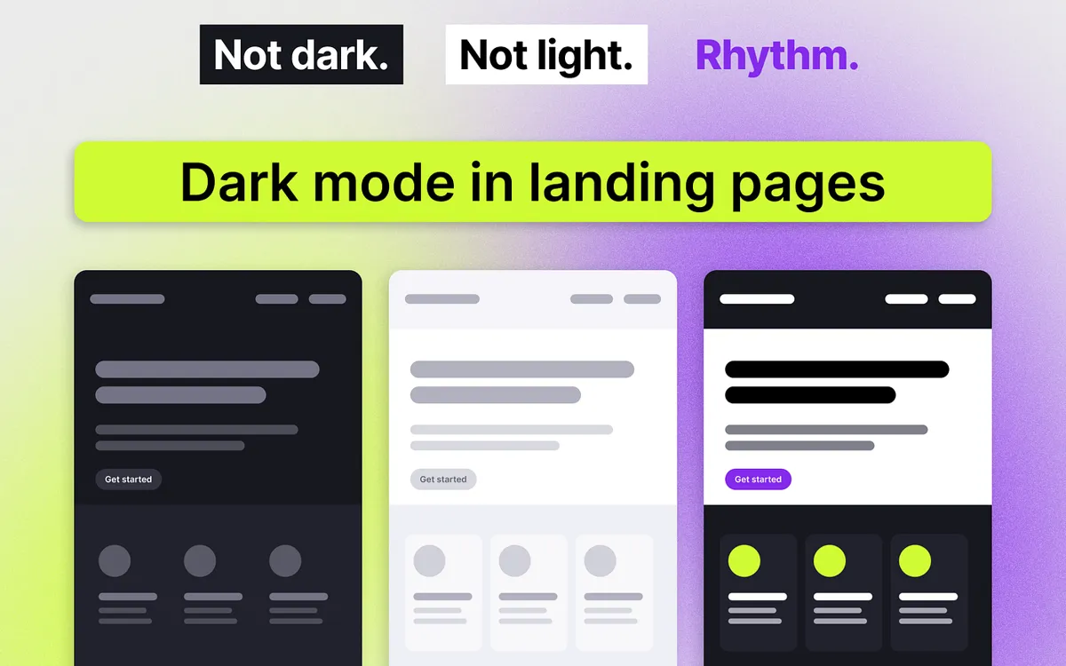 Article cover: Dark mode in landing pages